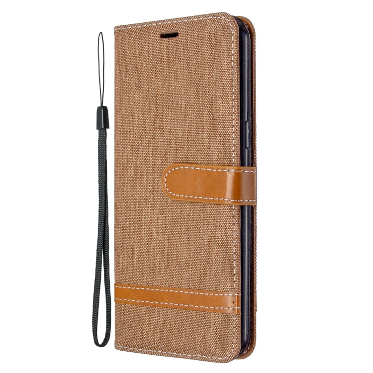 For LG K51 Color Matching Denim Texture Horizontal Flip Leather Case with Holder & Card Slots & Wallet & Lanyard