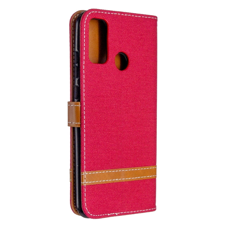 For Huawei P Smart (2020) Color Matching Denim Texture Horizontal Flip Leather Case with Holder & Card Slots & Wallet & Lanyard