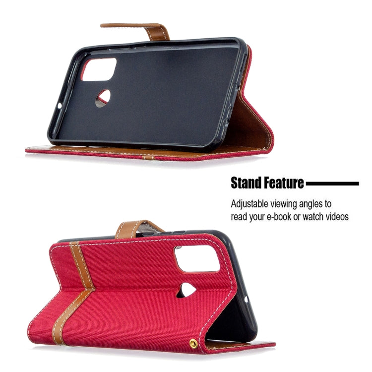 For Huawei P Smart (2020) Color Matching Denim Texture Horizontal Flip Leather Case with Holder & Card Slots & Wallet & Lanyard