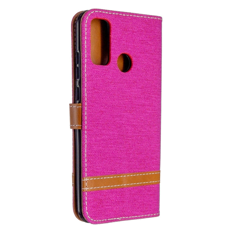 For Huawei P Smart (2020) Color Matching Denim Texture Horizontal Flip Leather Case with Holder & Card Slots & Wallet & Lanyard