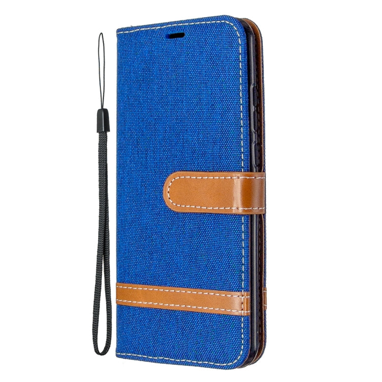 For Huawei P Smart (2020) Color Matching Denim Texture Horizontal Flip Leather Case with Holder & Card Slots & Wallet & Lanyard