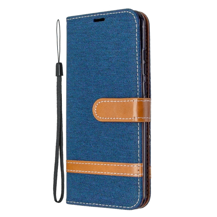 For Huawei P Smart (2020) Color Matching Denim Texture Horizontal Flip Leather Case with Holder & Card Slots & Wallet & Lanyard