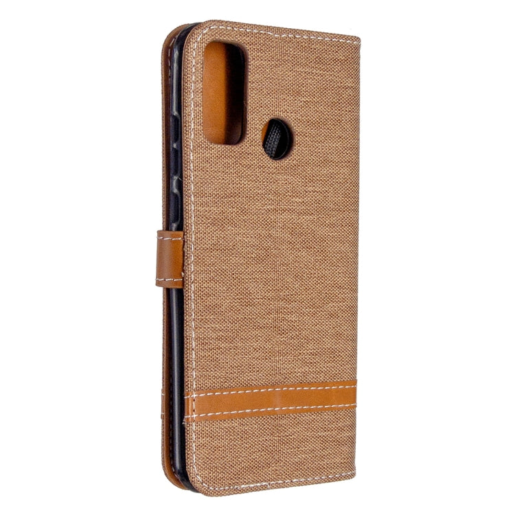 For Huawei P Smart (2020) Color Matching Denim Texture Horizontal Flip Leather Case with Holder & Card Slots & Wallet & Lanyard