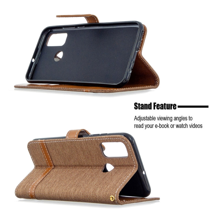 For Huawei P Smart (2020) Color Matching Denim Texture Horizontal Flip Leather Case with Holder & Card Slots & Wallet & Lanyard