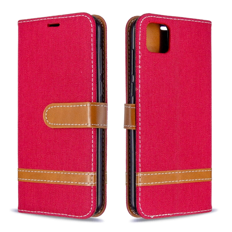 For Huawei Y5P / Honor 9S Color Matching Denim Texture Horizontal Flip Leather Case with Holder & Card Slots & Wallet & Lanyard