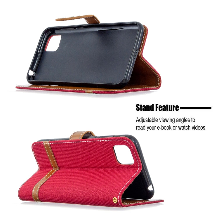 For Huawei Y5P / Honor 9S Color Matching Denim Texture Horizontal Flip Leather Case with Holder & Card Slots & Wallet & Lanyard