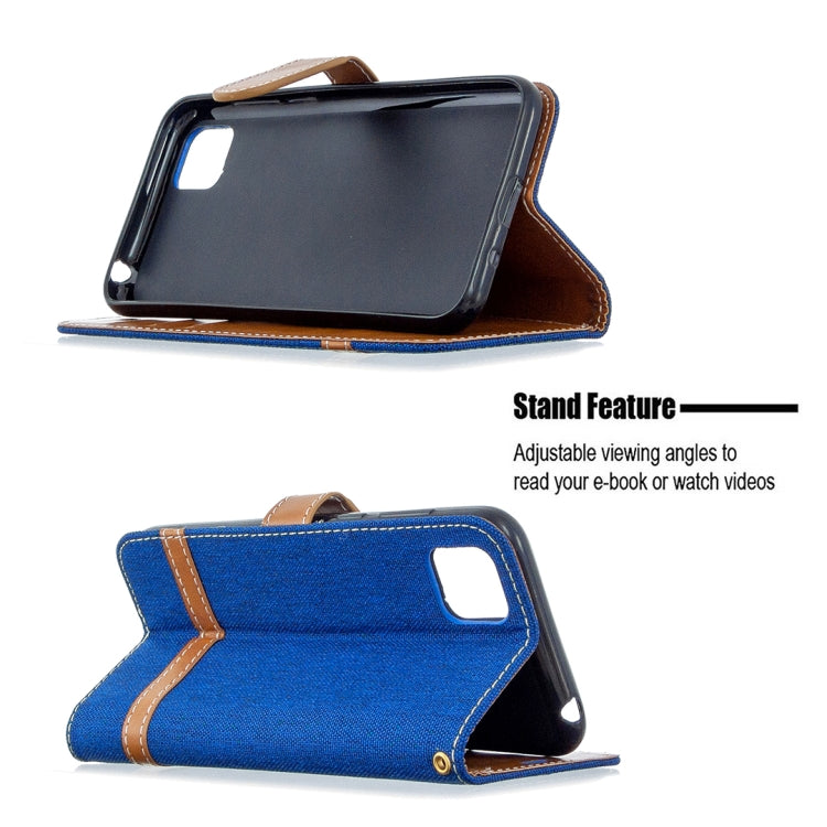 For Huawei Y5P / Honor 9S Color Matching Denim Texture Horizontal Flip Leather Case with Holder & Card Slots & Wallet & Lanyard
