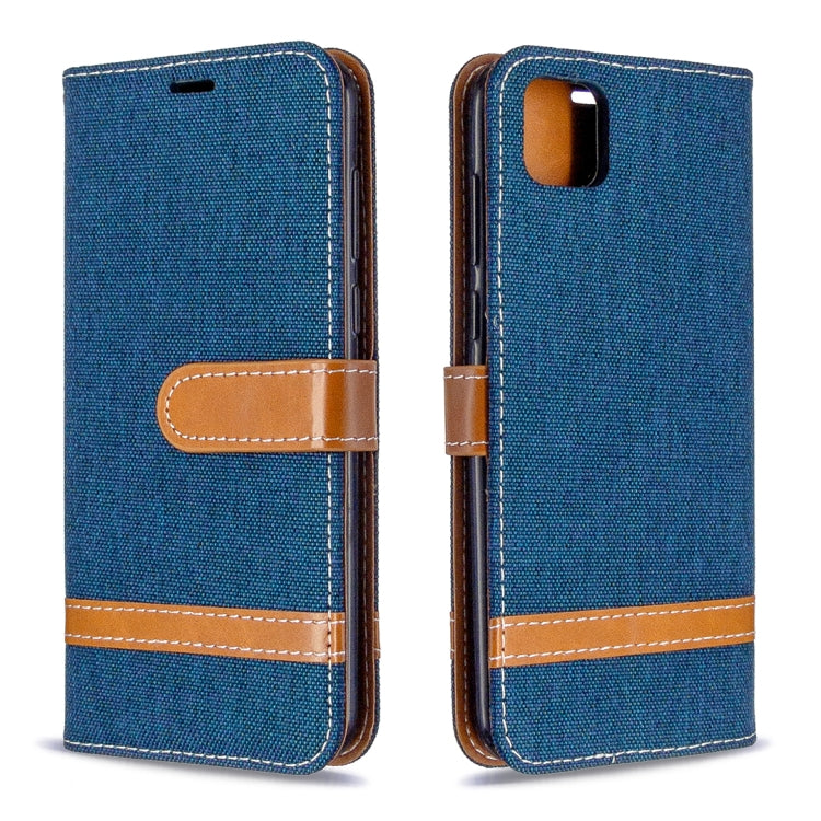For Huawei Y5P / Honor 9S Color Matching Denim Texture Horizontal Flip Leather Case with Holder & Card Slots & Wallet & Lanyard