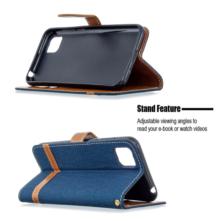 For Huawei Y5P / Honor 9S Color Matching Denim Texture Horizontal Flip Leather Case with Holder & Card Slots & Wallet & Lanyard