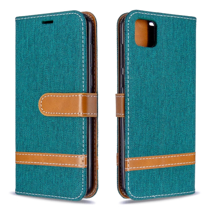 For Huawei Y5P / Honor 9S Color Matching Denim Texture Horizontal Flip Leather Case with Holder & Card Slots & Wallet & Lanyard