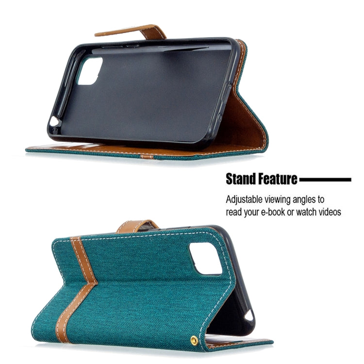 For Huawei Y5P / Honor 9S Color Matching Denim Texture Horizontal Flip Leather Case with Holder & Card Slots & Wallet & Lanyard