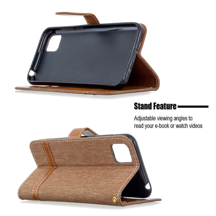 For Huawei Y5P / Honor 9S Color Matching Denim Texture Horizontal Flip Leather Case with Holder & Card Slots & Wallet & Lanyard