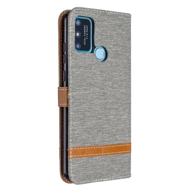 For Huawei Honor 9A Color Matching Denim Texture Horizontal Flip Leather Case with Holder & Card Slots & Wallet & Lanyard