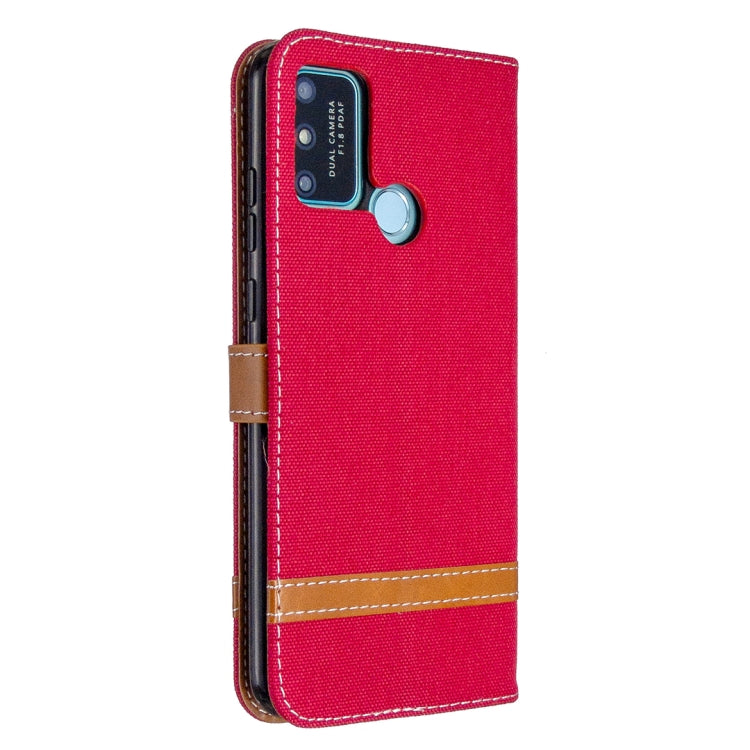 For Huawei Honor 9A Color Matching Denim Texture Horizontal Flip Leather Case with Holder & Card Slots & Wallet & Lanyard