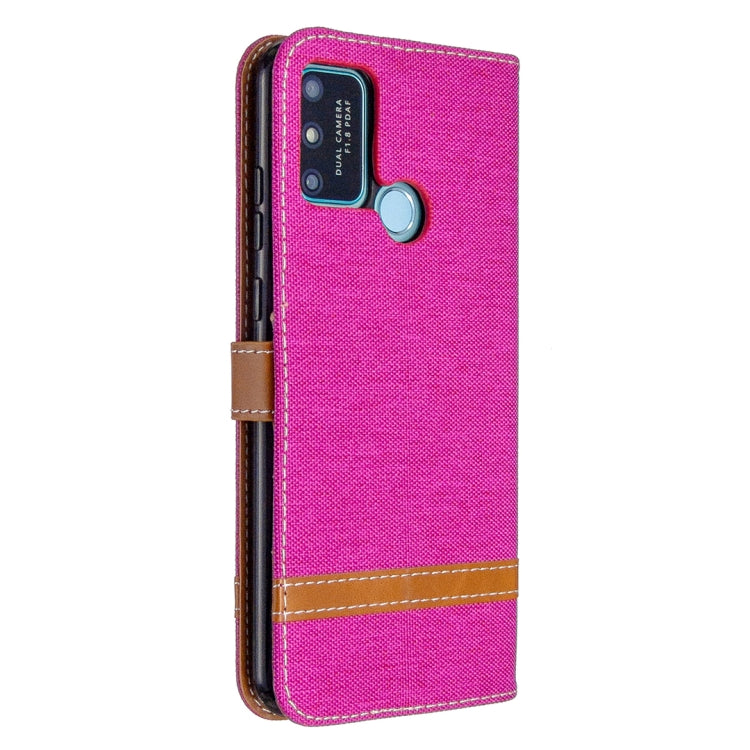 For Huawei Honor 9A Color Matching Denim Texture Horizontal Flip Leather Case with Holder & Card Slots & Wallet & Lanyard