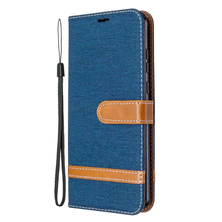 For Huawei Honor 9A Color Matching Denim Texture Horizontal Flip Leather Case with Holder & Card Slots & Wallet & Lanyard