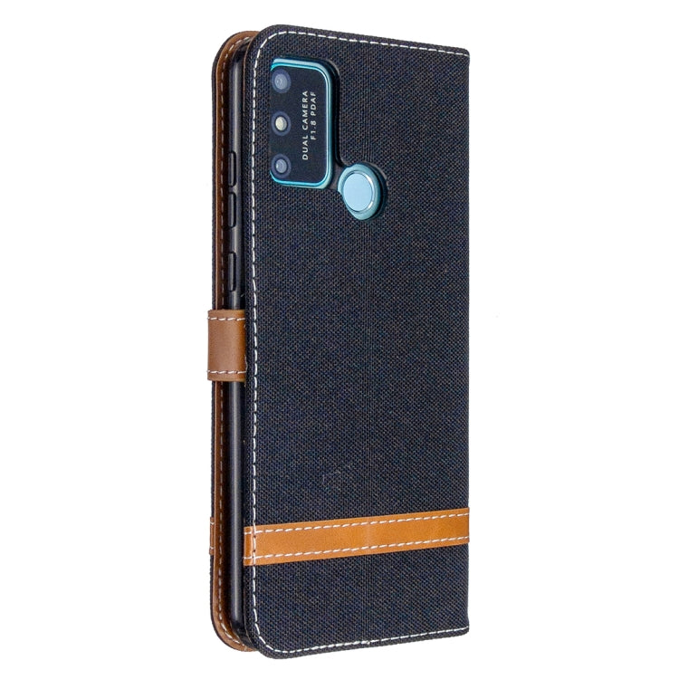 For Huawei Honor 9A Color Matching Denim Texture Horizontal Flip Leather Case with Holder & Card Slots & Wallet & Lanyard