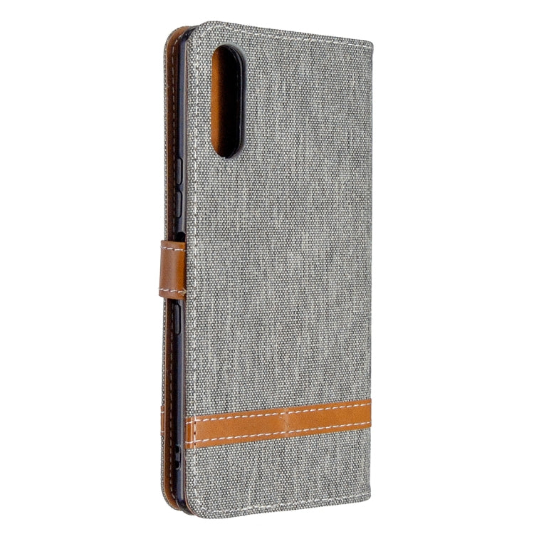 For Sony Xperia L4 Color Matching Denim Texture Horizontal Flip Leather Case with Holder & Card Slots & Wallet & Lanyard