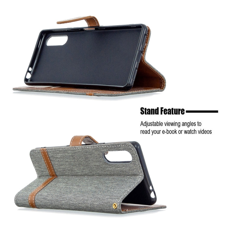 For Sony Xperia L4 Color Matching Denim Texture Horizontal Flip Leather Case with Holder & Card Slots & Wallet & Lanyard