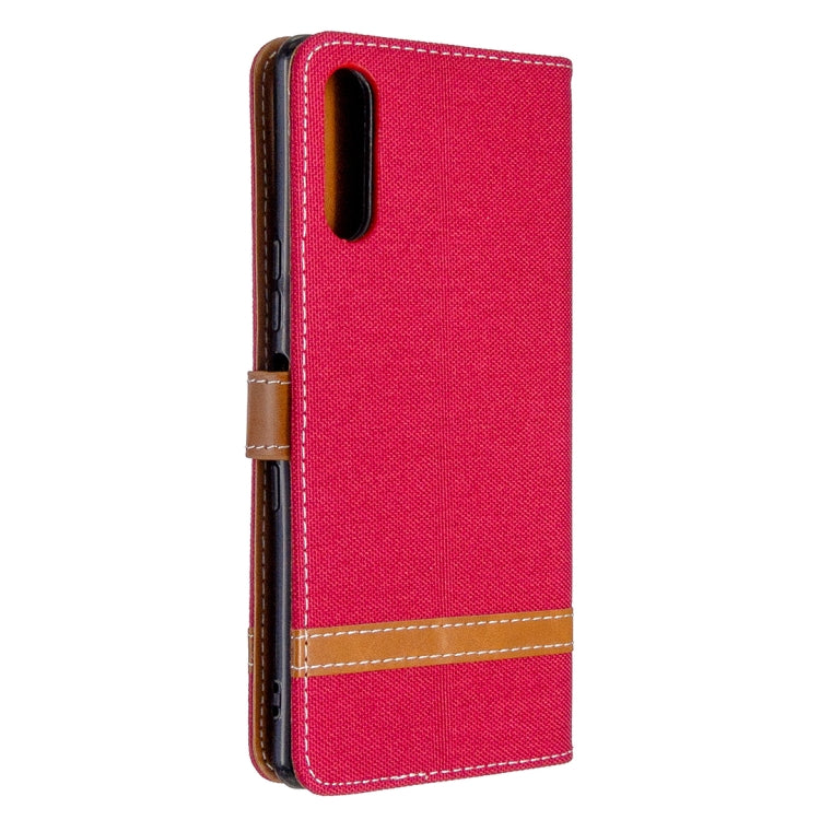 For Sony Xperia L4 Color Matching Denim Texture Horizontal Flip Leather Case with Holder & Card Slots & Wallet & Lanyard