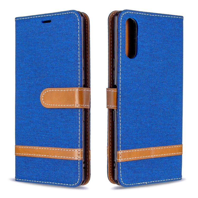 For Sony Xperia L4 Color Matching Denim Texture Horizontal Flip Leather Case with Holder & Card Slots & Wallet & Lanyard
