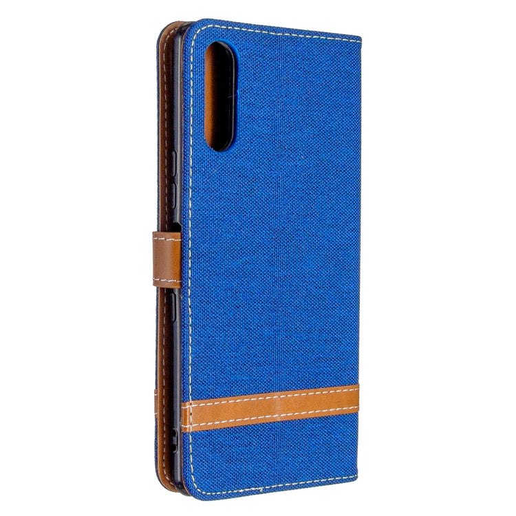 For Sony Xperia L4 Color Matching Denim Texture Horizontal Flip Leather Case with Holder & Card Slots & Wallet & Lanyard