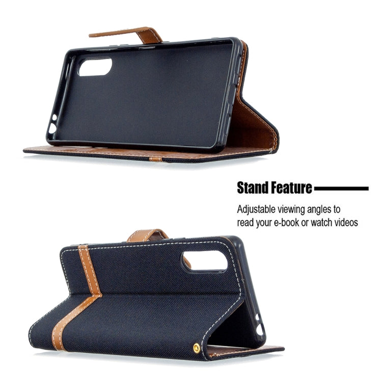 For Sony Xperia L4 Color Matching Denim Texture Horizontal Flip Leather Case with Holder & Card Slots & Wallet & Lanyard