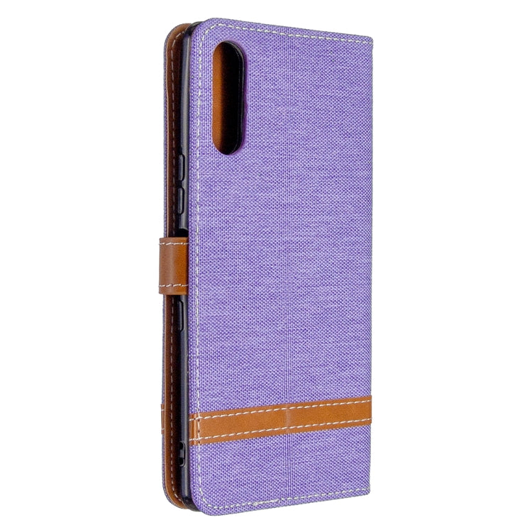 For Sony Xperia L4 Color Matching Denim Texture Horizontal Flip Leather Case with Holder & Card Slots & Wallet & Lanyard