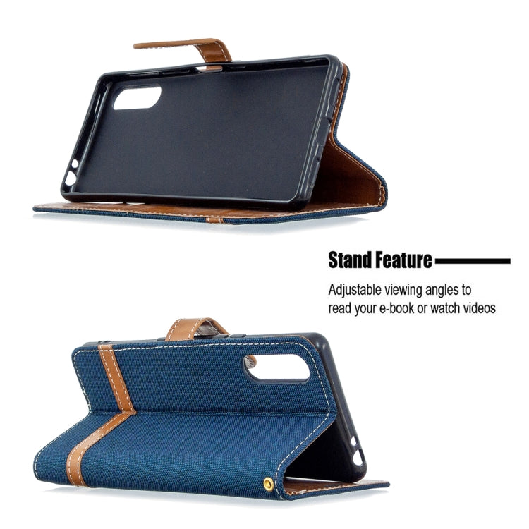 For Sony Xperia L4 Color Matching Denim Texture Horizontal Flip Leather Case with Holder & Card Slots & Wallet & Lanyard