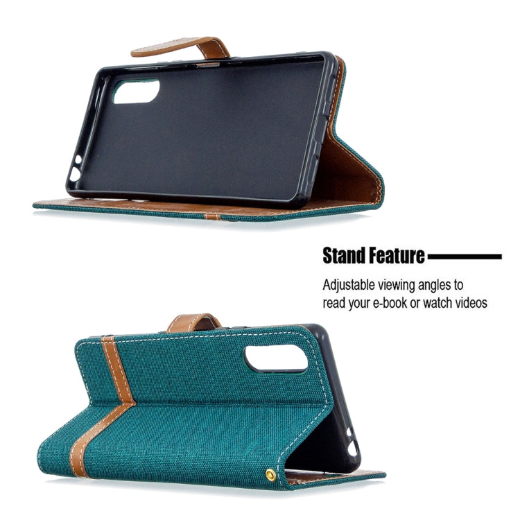 For Sony Xperia L4 Color Matching Denim Texture Horizontal Flip Leather Case with Holder & Card Slots & Wallet & Lanyard