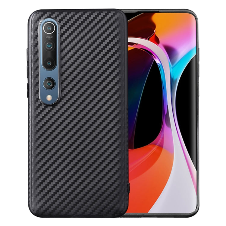 For Xiaomi Mi 10 Carbon Fiber Texture Shockproof TPU Protective Case