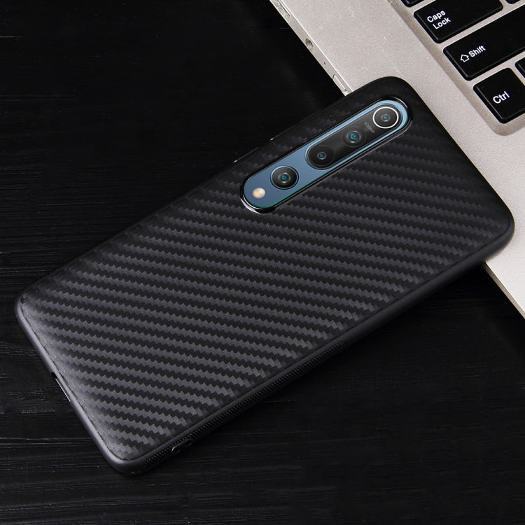 For Xiaomi Mi 10 Carbon Fiber Texture Shockproof TPU Protective Case