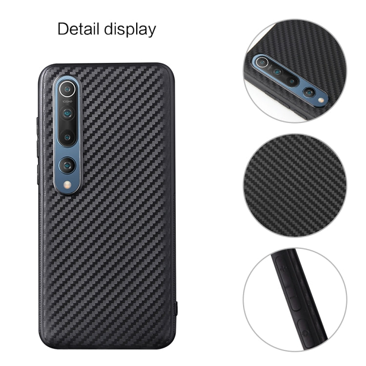 For Xiaomi Mi 10 Carbon Fiber Texture Shockproof TPU Protective Case