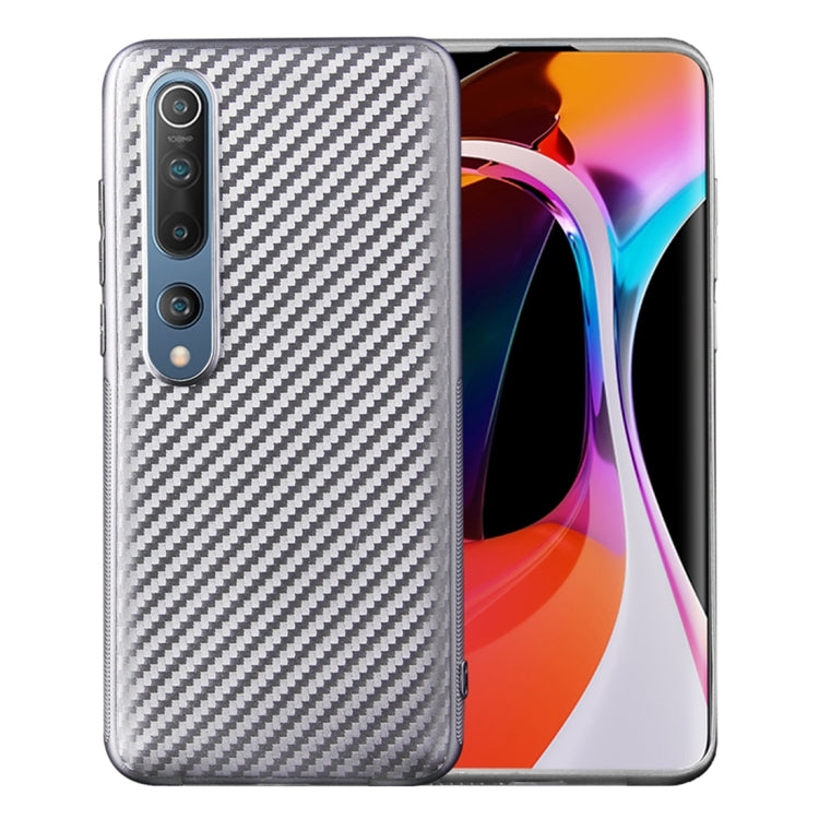For Xiaomi Mi 10 Carbon Fiber Texture Shockproof TPU Protective Case