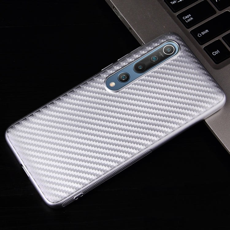 For Xiaomi Mi 10 Carbon Fiber Texture Shockproof TPU Protective Case