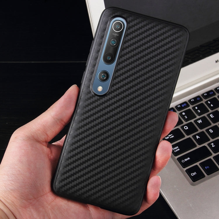 For Xiaomi Mi 10 Carbon Fiber Texture Shockproof TPU Protective Case