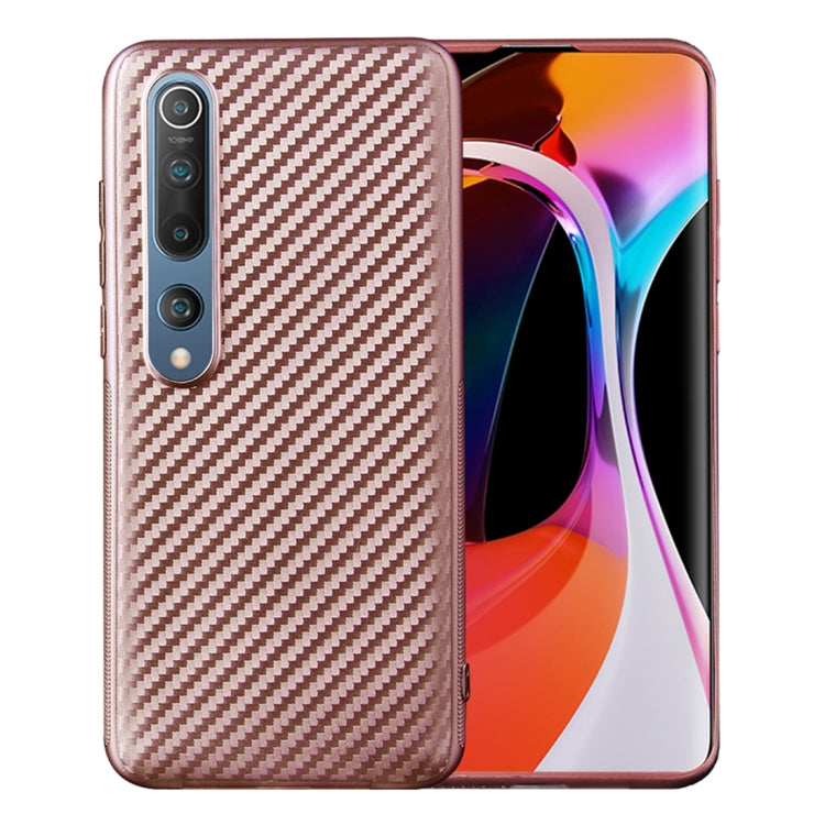 For Xiaomi Mi 10 Carbon Fiber Texture Shockproof TPU Protective Case