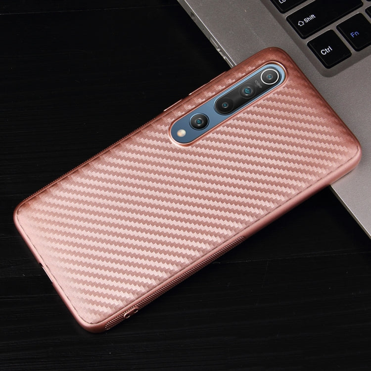 For Xiaomi Mi 10 Carbon Fiber Texture Shockproof TPU Protective Case