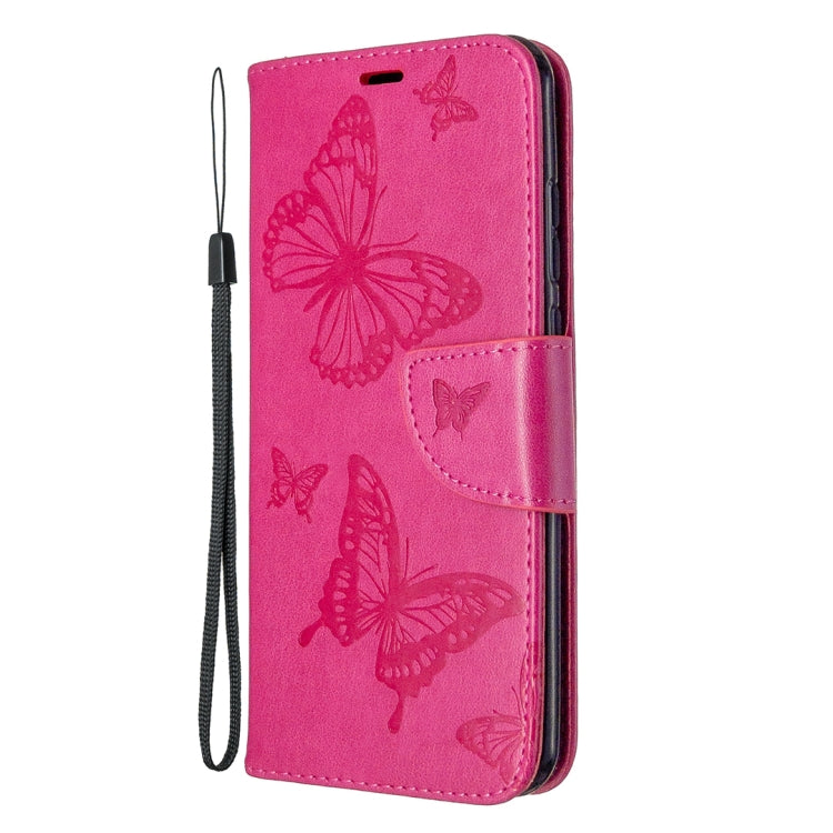 For Huawei P Smart (2020) Two Butterflies Embossing Pattern Horizontal Flip Leather Case with Holder & Card Slot & Wallet & Lanyard