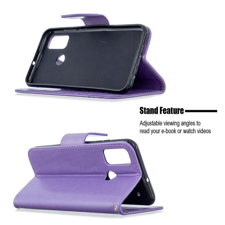 For Huawei P Smart (2020) Two Butterflies Embossing Pattern Horizontal Flip Leather Case with Holder & Card Slot & Wallet & Lanyard