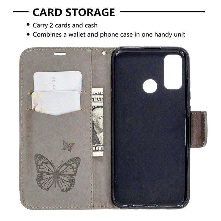 For Huawei P Smart (2020) Two Butterflies Embossing Pattern Horizontal Flip Leather Case with Holder & Card Slot & Wallet & Lanyard