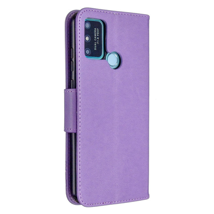 For Huawei Honor 9A Two Butterflies Embossing Pattern Horizontal Flip Leather Case with Holder & Card Slot & Wallet & Lanyard