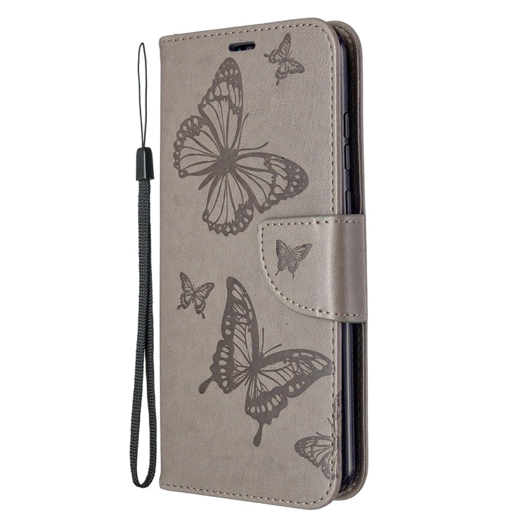 For Huawei Honor 9A Two Butterflies Embossing Pattern Horizontal Flip Leather Case with Holder & Card Slot & Wallet & Lanyard
