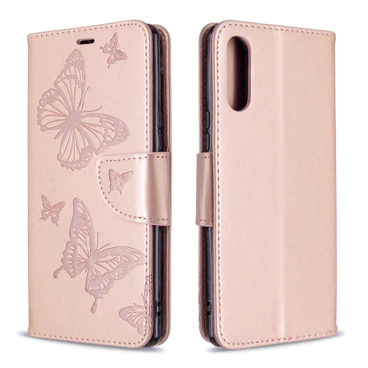 For Sony Xperia L4 Two Butterflies Embossing Pattern Horizontal Flip Leather Case with Holder & Card Slot & Wallet & Lanyard