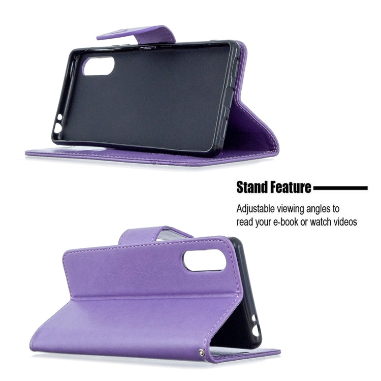 For Sony Xperia L4 Two Butterflies Embossing Pattern Horizontal Flip Leather Case with Holder & Card Slot & Wallet & Lanyard