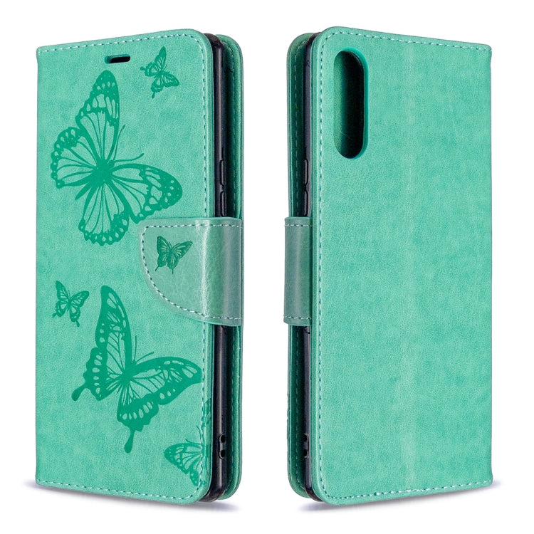 For Sony Xperia L4 Two Butterflies Embossing Pattern Horizontal Flip Leather Case with Holder & Card Slot & Wallet & Lanyard