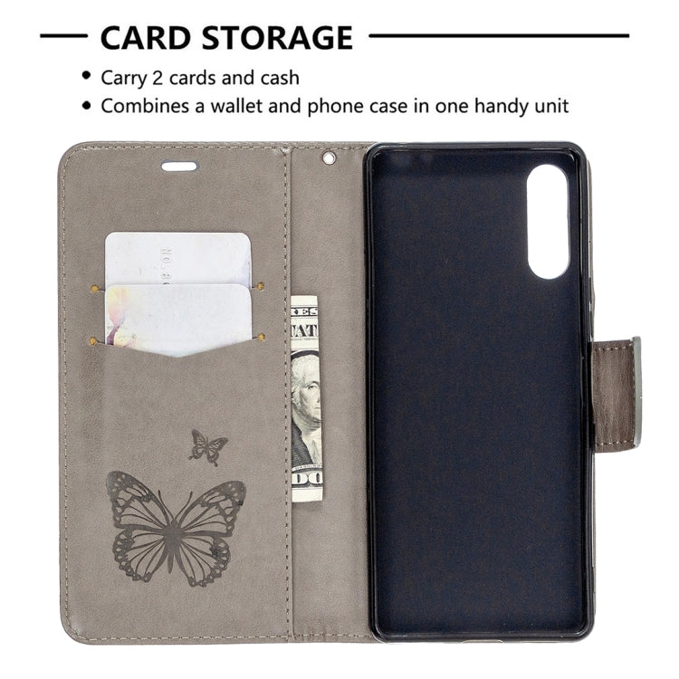 For Sony Xperia L4 Two Butterflies Embossing Pattern Horizontal Flip Leather Case with Holder & Card Slot & Wallet & Lanyard