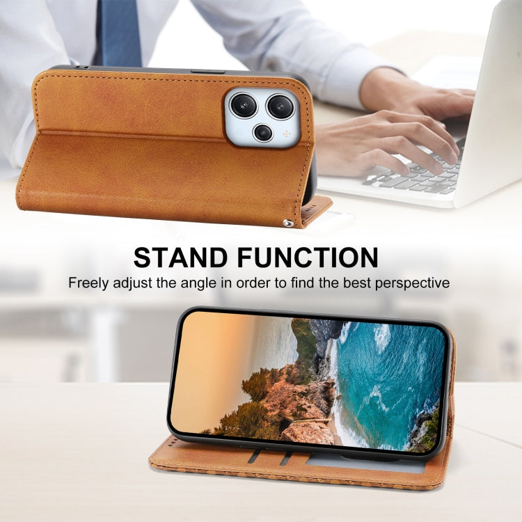 For Xiaomi Redmi 12 Cubic Grid Calf Texture Magnetic Leather Phone Case