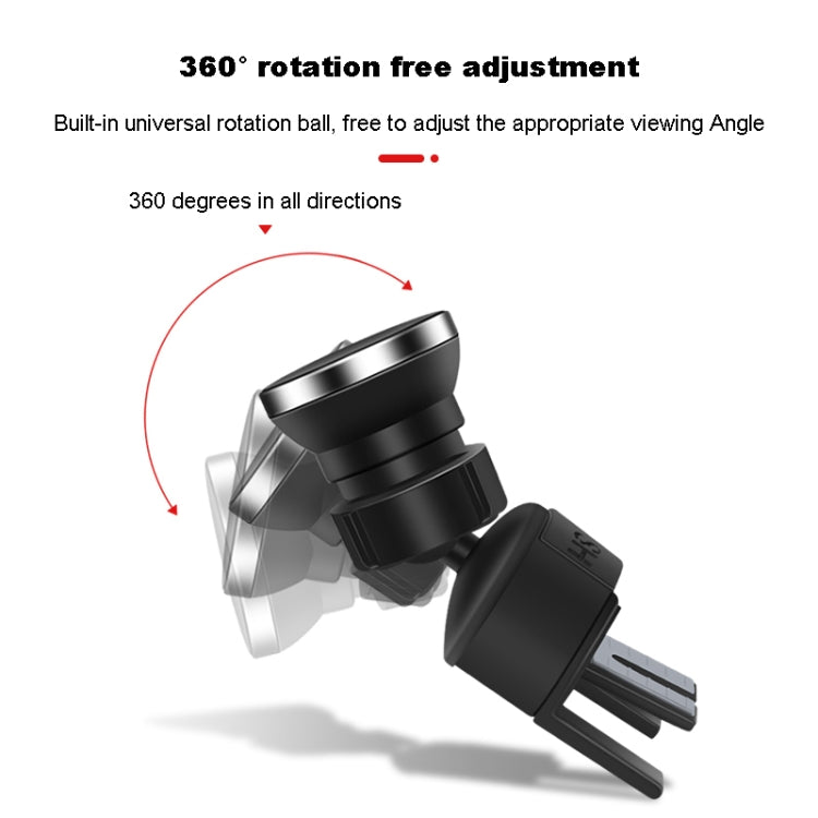 FLOVEME YXF223667 Air Outlet CD Port Magnetic Car Phone Holder(Black)