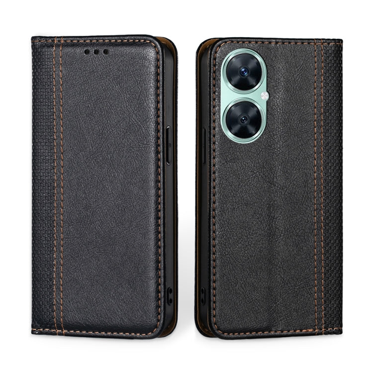 For Huawei Enjoy 60 Pro / nova 11i Grid Texture Magnetic Flip Leather Phone Case